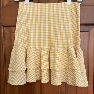 Nasty Gal Mini Skirt Womens 0 Custard Yellow Lightweight Side Zip‎